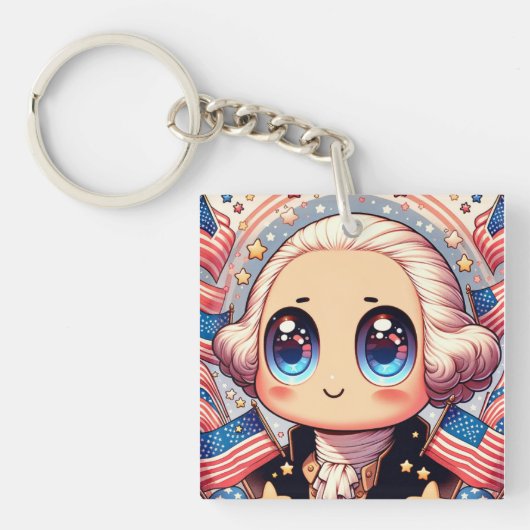 7月4日かわいいジョージワシントン キーホルダー (正面)