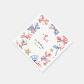 7月4日かわいいバルーンボウ誕生日パーティー スタンダードカクテルナプキン (角)