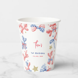 7月4日かわいいバルーンボウ誕生日パーティー 紙コップ