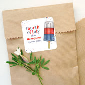 7月4日かわいいパーティーの好意ラベル スクエアシール