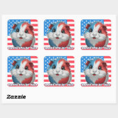 7月4日かわいいモルモットのステッカーシート スクエアシール (シート)