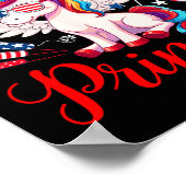 7月4日かわいいユニコーンサングラスUs Flag Fi ポスター (角)
