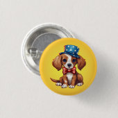 7月4日かわいい子犬–71009 缶バッジ (正面&裏面)