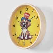 7月4日かわいい子犬Hat-54676 壁時計 (傾斜)