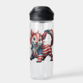 7月4日かわいい愛国心 ウォーターボトル (背面)