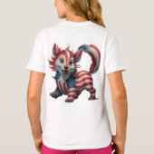 7月4日かわいい愛国心 Tシャツ (裏面)