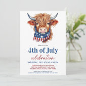 7月4日かわいい赤白青愛国の牛 招待状 (スタンド正面)