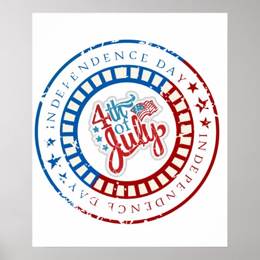 7月4日が真ん中の独立記念日サークル ポスター (正面)