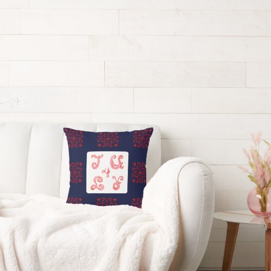 7月4日きらめく布フォント花火枕 クッション (ソファ)