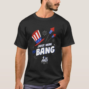 7月4日ここに爆竹とバング Tシャツ