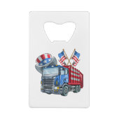 7月4日ごみトラックおかしなシャツ男女 クレジットカード栓抜き (裏面)