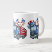 7月4日ごみトラックおかしなシャツ男女 ジャンボコーヒーマグカップ (正面右)