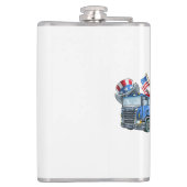 7月4日ごみトラックおかしなシャツ男女 フラスク (裏面)