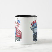 7月4日ごみトラックおかしなシャツ男女 マグカップ (中央)