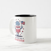 7月4日ちょうどポプシクル愛国心のために ツートーンマグカップ (正面左)