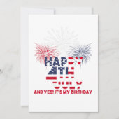 7月4日とYesその私の誕生日フリーA 招待状 (正面)