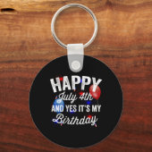 7月4日とYes私の誕生日独立記念日 キーホルダー (正面)