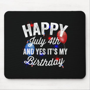 7月4日とYes私の誕生日独立記念日 マウスパッド