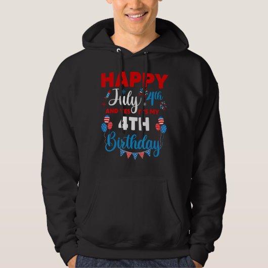 7月4日とYes私の4歳の誕生日のインデックス パーカ (正面)