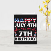 7月4日とYes私の7誕生日独立 カード (黄色い花)