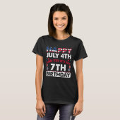 7月4日とYes私の7誕生日独立 Tシャツ (正面フル)