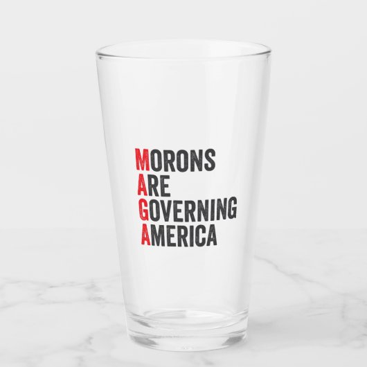 7月4日にアメリカを統治するモロン タンブラーグラス (正面)