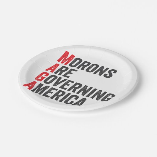 7月4日にアメリカを統治するモロン ペーパープレート (アングル)