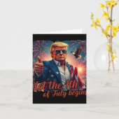 7月4日にトランプ愛国者おもしろいFを始める カード (黄色い花)