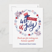 7月4日にビジネスを輝かせてくれてありがとう シーズンポストカード (正面/裏面)