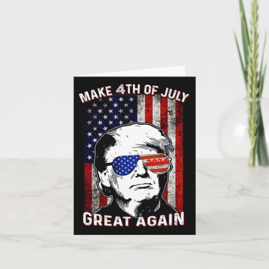 7月4日に再びトランプ素晴らしを作る カード (正面)
