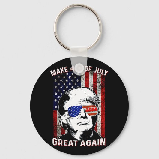 7月4日に再びトランプ素晴らしを作る キーホルダー (正面)