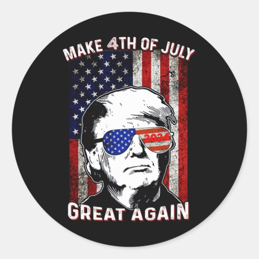 7月4日に再びトランプ素晴らしを作る ラウンドシール (正面)