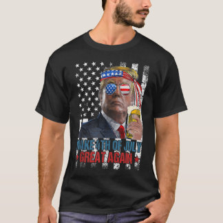 7月4日に再びトランプ素晴らし・アおもしろいメリカ Tシャツ