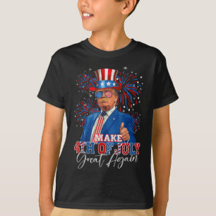 7月4日に再び愛国的な花火を作素晴らしる Tシャツ