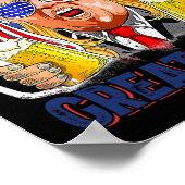 7月4日に再び男性素晴らしがビールおもしろいを飲む ポスター (角)