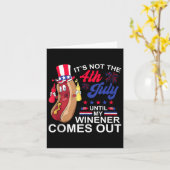 7月4日に私のWiener Out Hot Dog来までおもしろい カード (黄色い花)