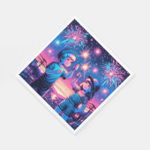 7月4日に花火を上げる子どもたち スタンダードランチョンナプキン (角)