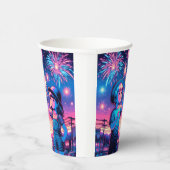 7月4日に花火を上げる子どもたち 紙コップ (右)