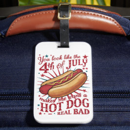 7月4日に見るとホットドッグが欲しい ラゲッジタグ