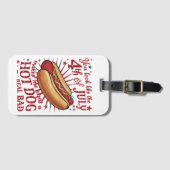 7月4日に見るとホットドッグが欲しい ラゲッジタグ (正面横)
