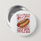 7月4日に見るとホットドッグが欲しい 缶バッジ (正面&裏面)