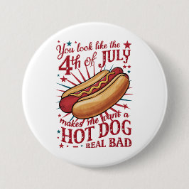 7月4日に見るとホットドッグが欲しい 缶バッジ