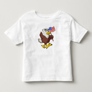 7月4日に開催されるイーグル国旗 背景色 トドラーTシャツ