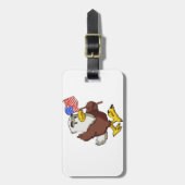 7月4日に開催されるイーグル国旗 |背景色 ラゲッジタグ (正面縦)