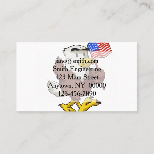 7月4日に開催されるイーグル国旗 |背景色 名刺 (正面)