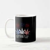 7月4日に雑草アメリカの旗を掲げよう コーヒーマグカップ (左)
