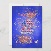 7月4日のお祝いのバーベキューの招待状 招待状 (正面)