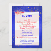 7月4日のお祝いのバーベキューの招待状 招待状 (裏面)