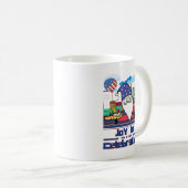 7月4日のお祝いの喜び コーヒーマグカップ (正面右)
