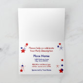 7月4日のお祝い招待状グリーティングカード 招待状 (内部)